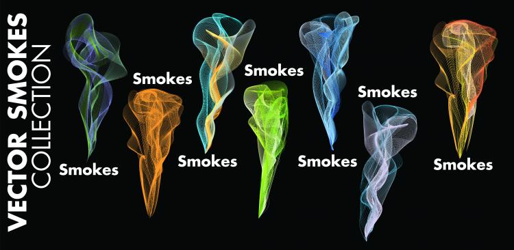 free vector Smoke vector multicolored lines